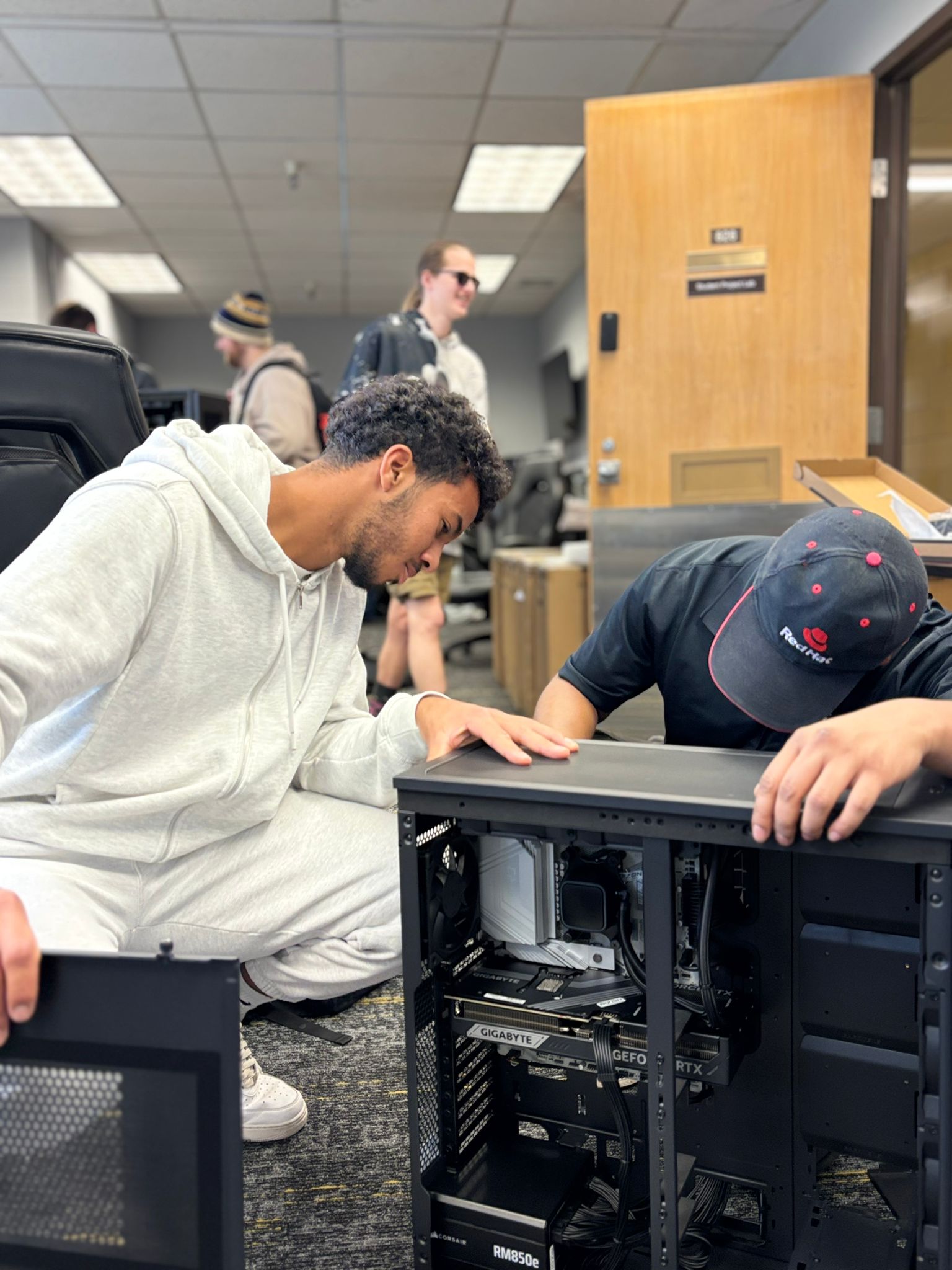 Student presenting cybersecurity project